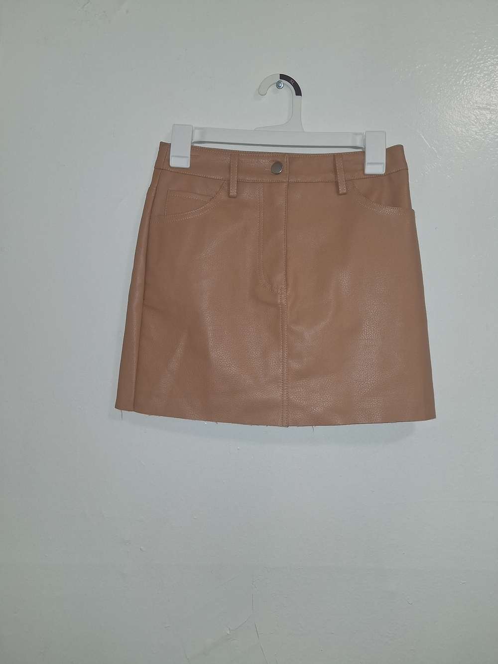 Forever 21 Faux Leather Mini Skirt in Tan